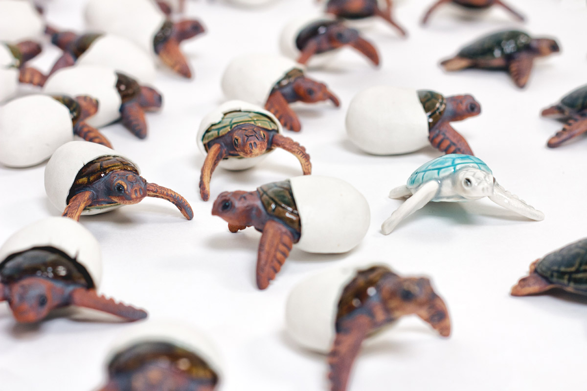 Emily Miller sea turtle ceramic sculpture