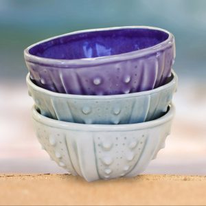 Urchin Rice Bowls - slipcast porcelain by artist Emily Miller