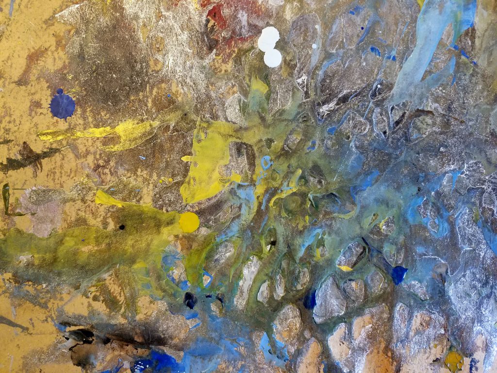 Encaustic work surface, photo by artist Emily Miller