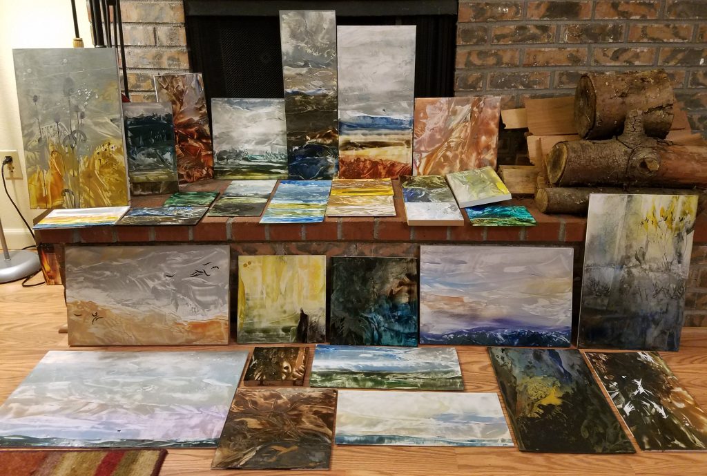 Encaustic wax paintings by artist Emily Miller