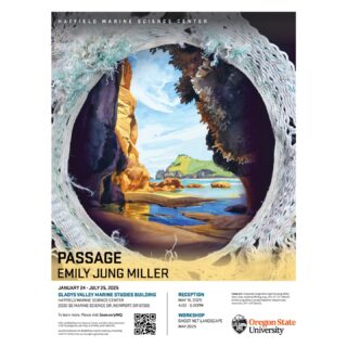I have a solo show open now in Newport on the Oregon coast ~ upstairs + downstairs in the Gladys Valley Marine Studies building at Hatfield Marine Science Center.

*** It is a separate building from the Visitor Center. ***

I highly recommend stopping in to the Visitor Center too, especially at their scheduled octopus feeding times 🐙

PASSAGE
January 24 - July 25, 2025
🌊
Oregon coast paintings and reclaimed fishing rope sculpture by Emily Jung Miller
🌊
Gladys Valley Marine Studies Building
2030 SE Marine Science Dr.
Newport, Oregon
Open Mon-Fri 8am-5pm

In these works, I consider the passage of time, movement through passageways, passages in our life stories, the passing on of loved ones, the passing on of knowledge, and the passage of ships, people, fish, and fishing gear across oceans.

PASSAGE includes 22 sculptures and 18 paintings. Full catalog on my website at emilyjungmiller.com/exhibits/passage

Huge thanks to @owenpremore for curating the show 🙏
.
.
.
#reclaimedmaterials #recycledart #fishingrope #fishingnet #oceanplastic #ghostnet #watercolor #aquarelle #watercolour #oregonartist #newportoregon #hatfieldmarinesciencecenter #oregoncoast #oceanart #fiberart #contemporarysculpture