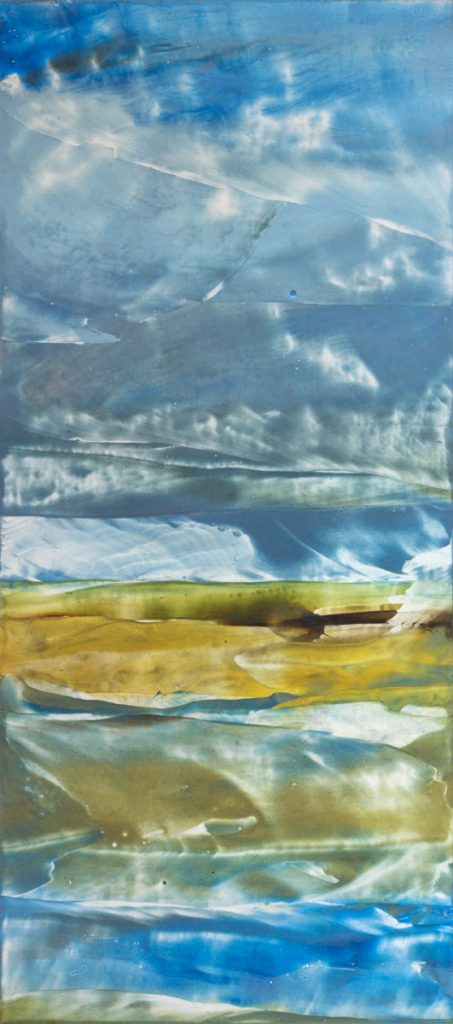 Clearing Storm, encaustic wax painting by artist Emily Miller