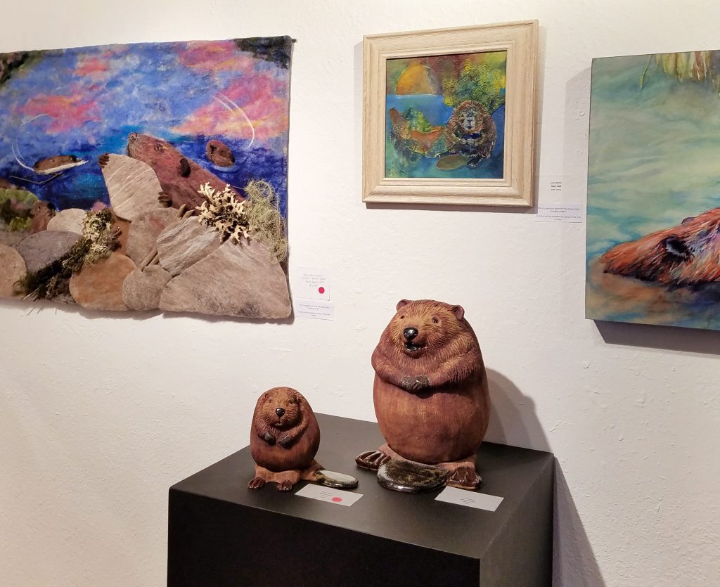 Beaver sculptures at Lake Oswego art exhibit opening