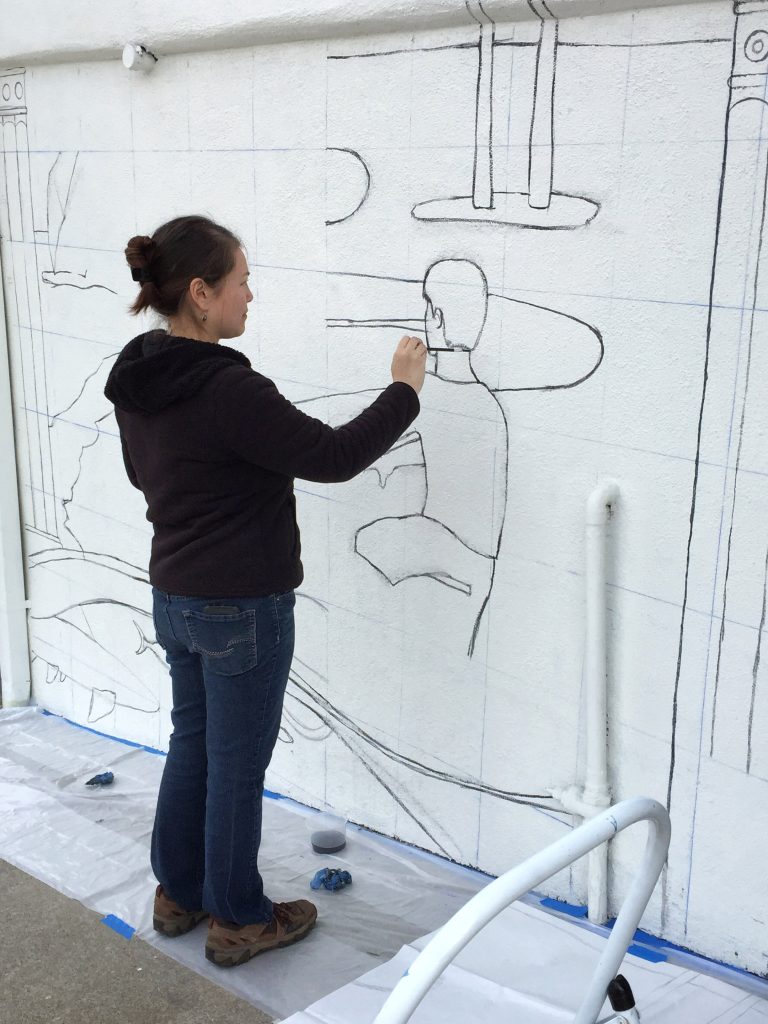 Mural outline drawing