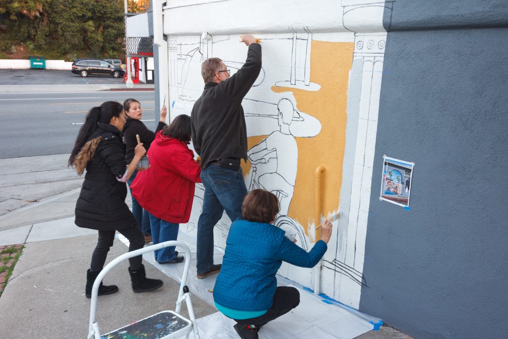 Group mural painting