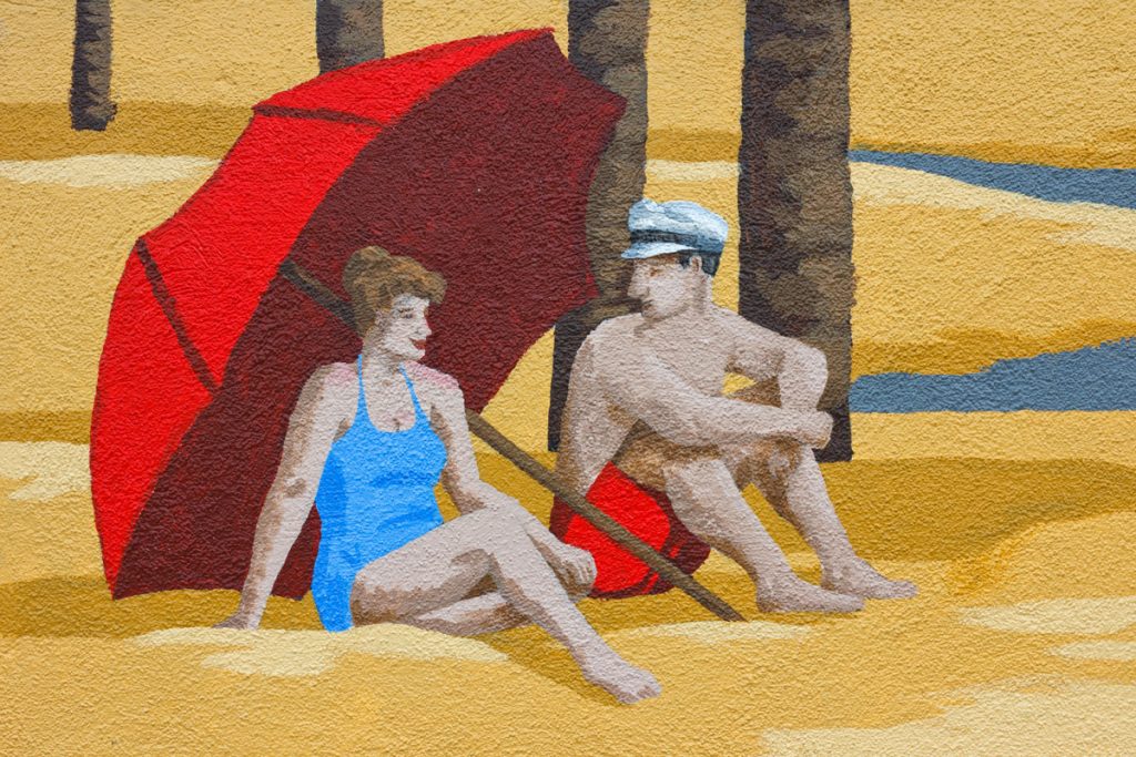 Lincoln Pier mural detail - Frank and Cathie Gaudiano