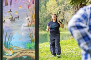 Thanks so much to everyone who came out for the Artist Walk at Hagg Lake! I loved learning how each of you enjoys the lake in different ways 💙💚

Photos by Pacific University / Thomas Lal ~ big thanks to Thomas and Dana from @pacificu for photos & video of the event, and @washcoparks staff Tiffany and Karine for coordinating us all!
.
.
.
#hagglake #hagglakeoregon #publicart #installationart #portlandartist #pdxartist #oregonartist #wonderwindows