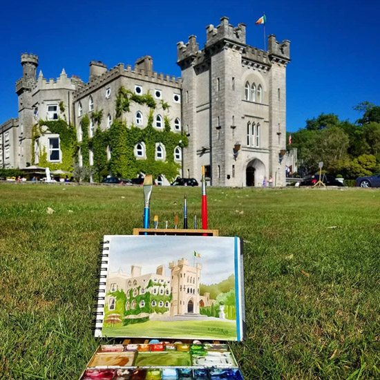 Plein air painting Cabra Castle Ireland