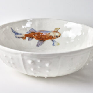 Join me this Wednesday Jan. 29 from 10am-11:30am at Walters Cultural Arts Center in Hillsboro for a casual artist chat hosted by @justcreatecommunity. In celebration of Lunar New Year that day, I will have 8 unique Urchin Bowls with koi fish or gold anemone / coral details, created with @sanbaostudio patterns. Also free mini-prints of my Lion Dance painting. I'll have my grandmother's sewing machine on hand, to share how I create my Ocean Baskets with reclaimed fishing rope. And afterwards you can go to @lansuchinesegarden to see the Lion Dance in person 💥🧨 🧧🍊🏮
.
.
.
#gongxifacai #urchinbowls #porcelain #oregonartist #portlandartist #pdxartist #ceramics #keramik #slipcast #slipcasting #koifish #sanbaostudio